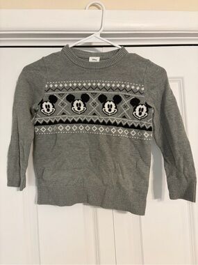 Disney Jumping Beans Gray Mickey Mouse Crewneck Sweater